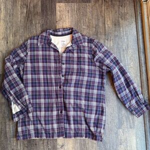 L.L.Bean purple plaid fleece-lined flannel shirt jacket Women’s Size M Medium